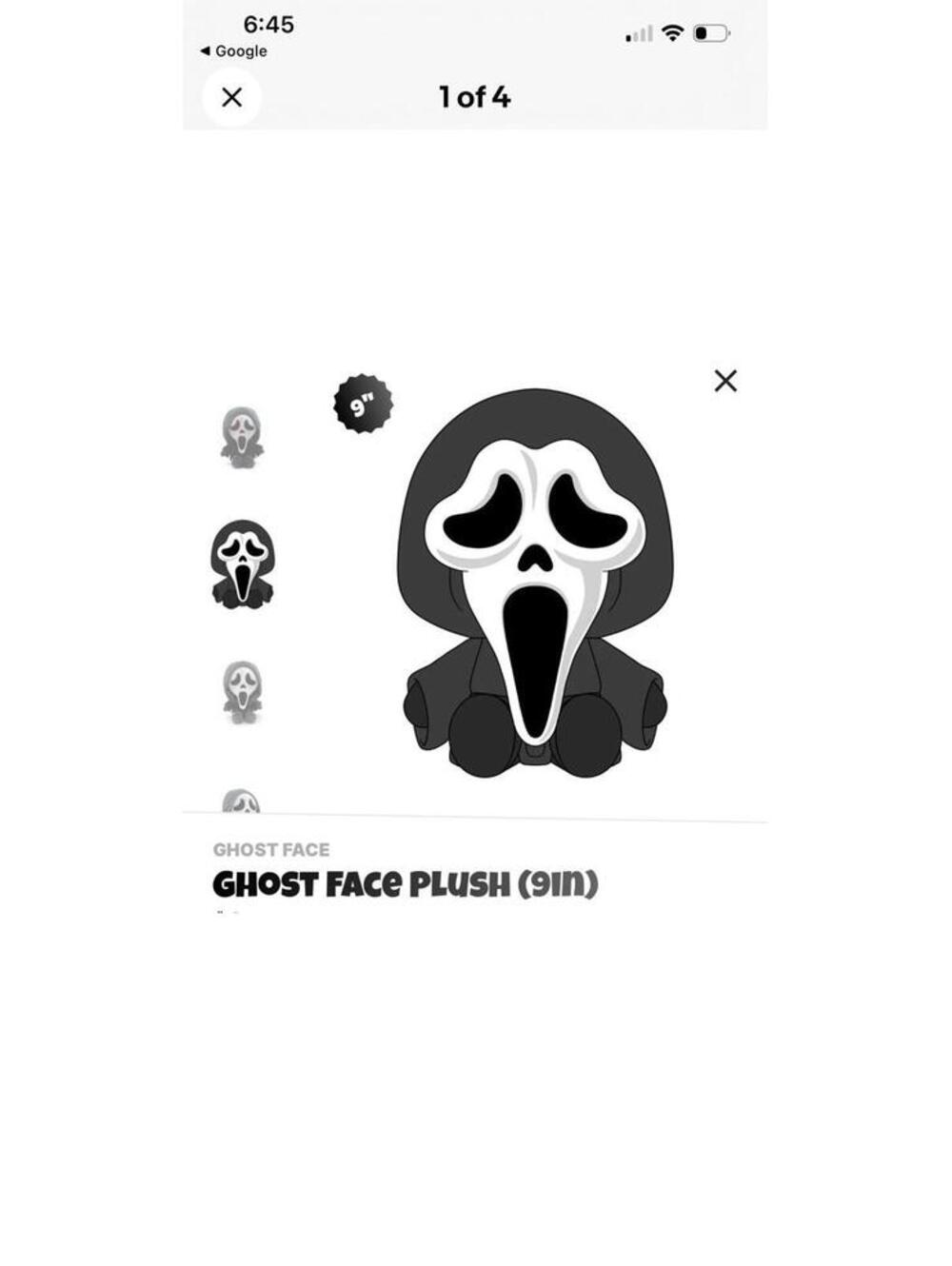 Youtooz * Ghost Face * 9-Inch Plush * NEW H98